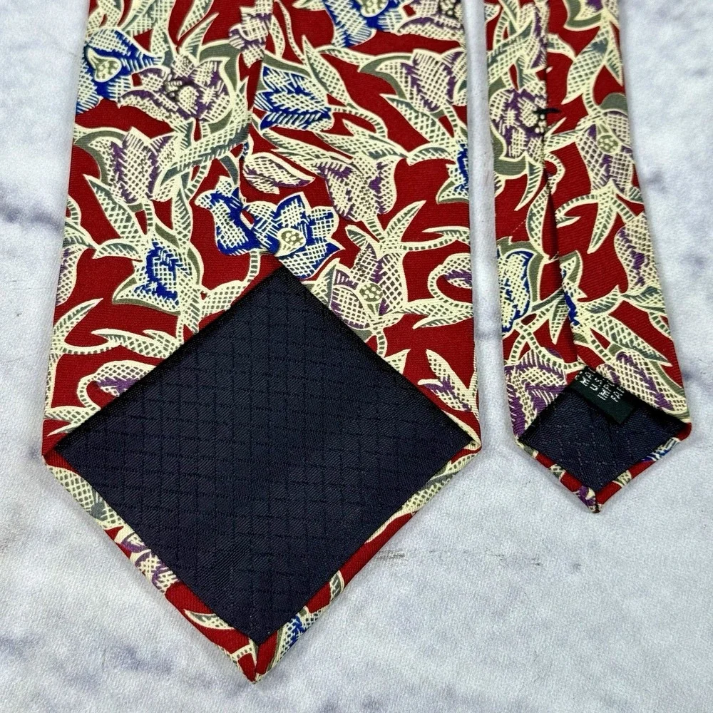 Vintage Christian Dior Monsieur Men's Silk Tie Floral Made‎ in USA 56